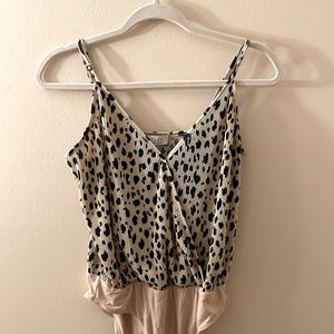 Leopard print cami bodysuit